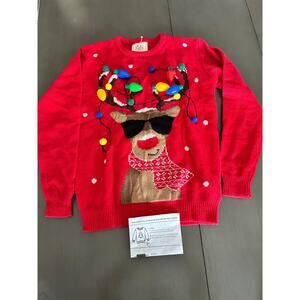 New: Women's Christmas Reindeer Traditional Knitted Holiday Ugly Sweater